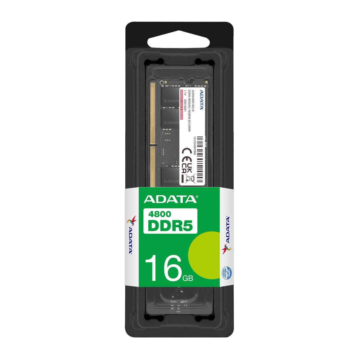 Memoria RAM ADATA DDR5 SO-DIMM 4800 MT/s 16GB AD5S480016G-S