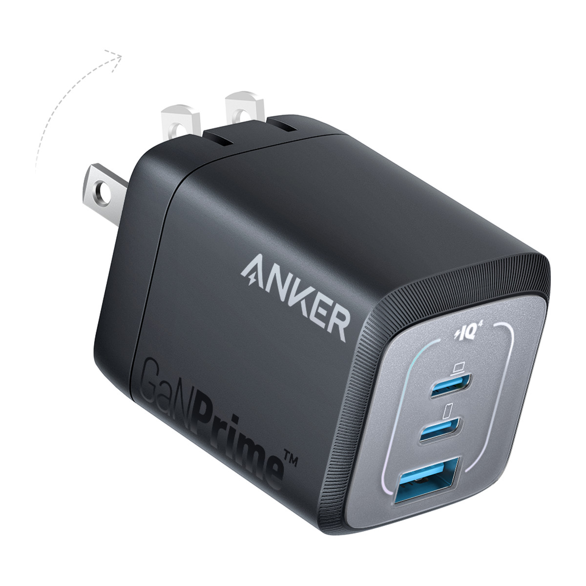 Cargador de pared Anker Prime 67 W GaN 3 puertos Negro