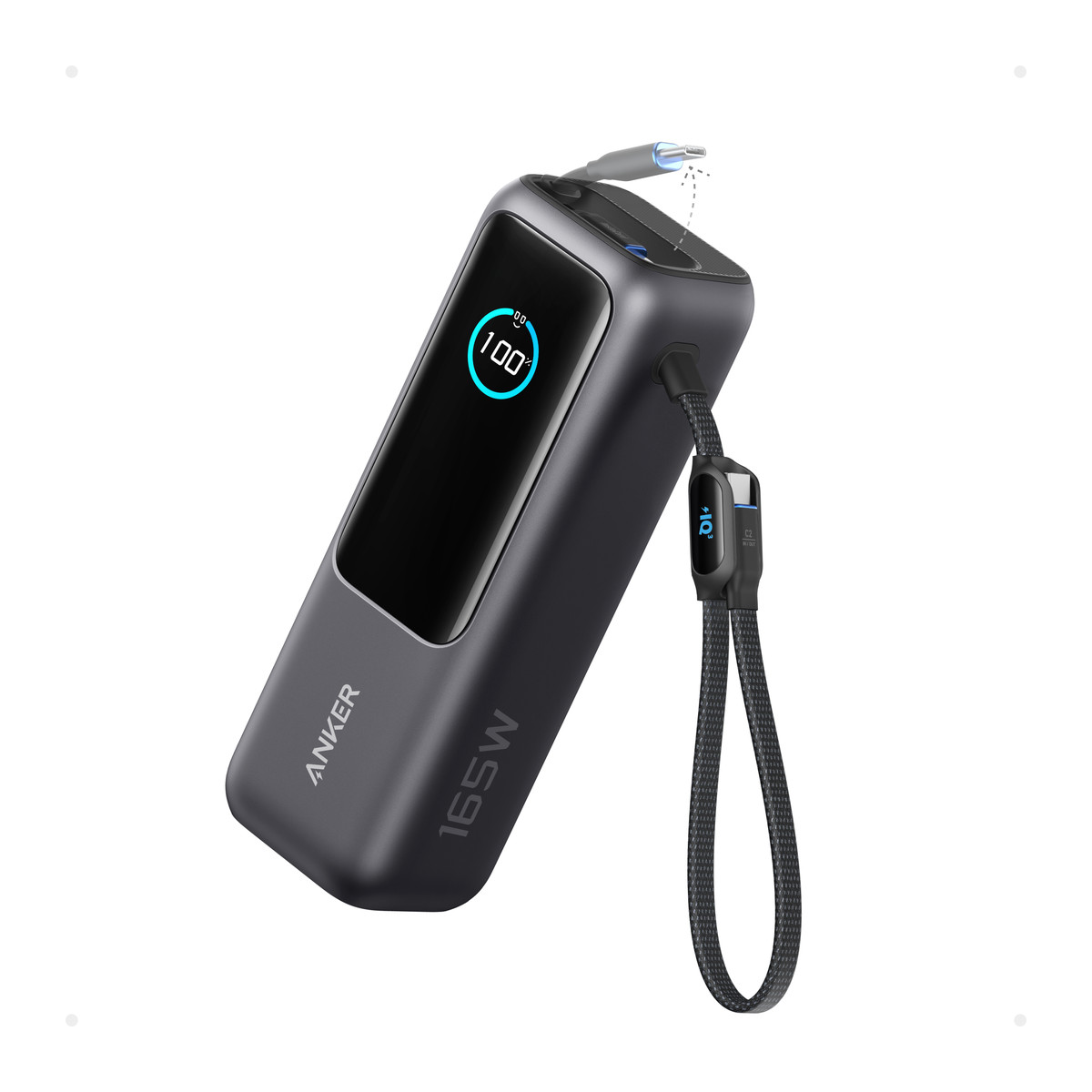 Batería portátil para laptop Anker 25000 mAh 165 W con cables integrados Negro