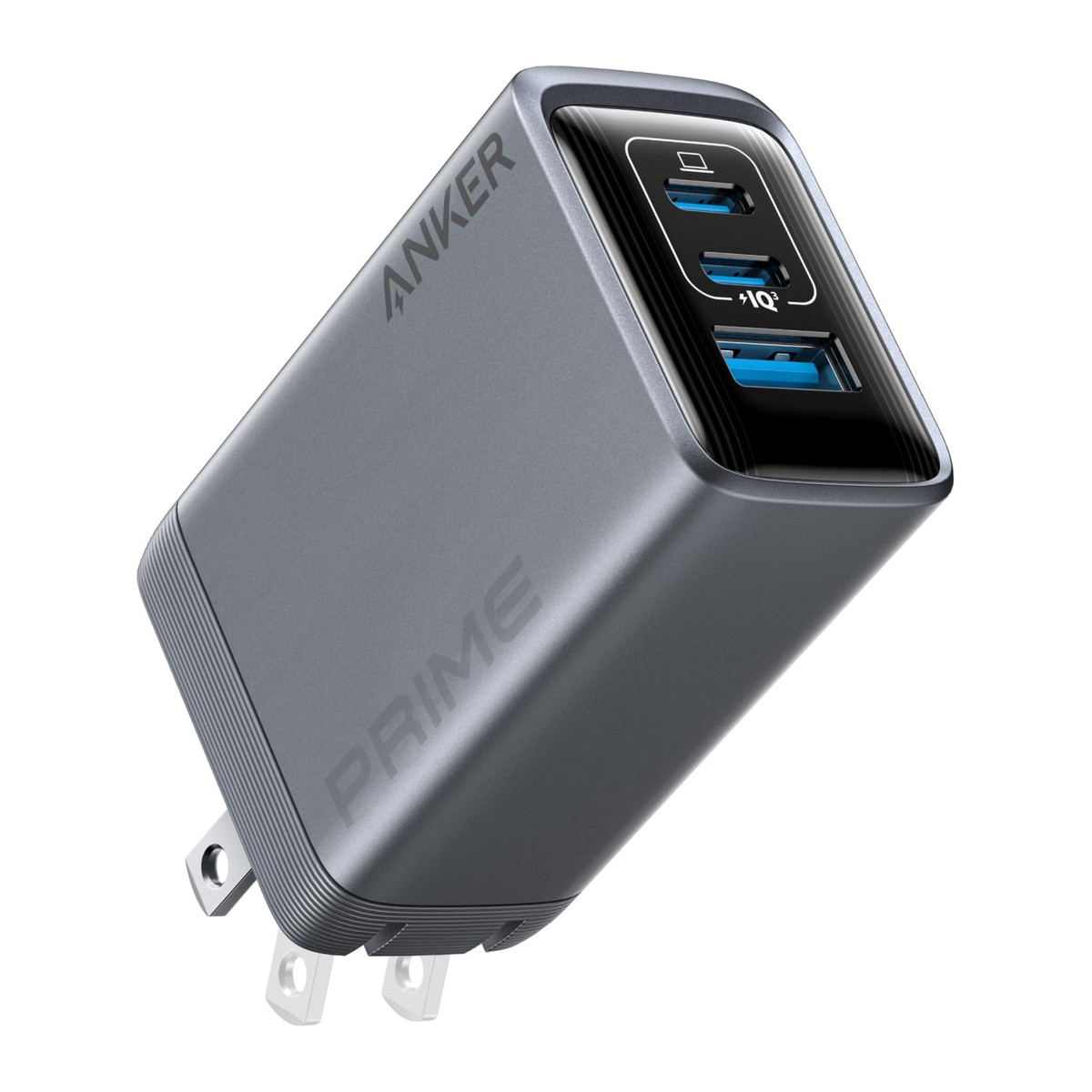 Cargador de pared Anker Prime 100 W GaN 3 puertos Plata