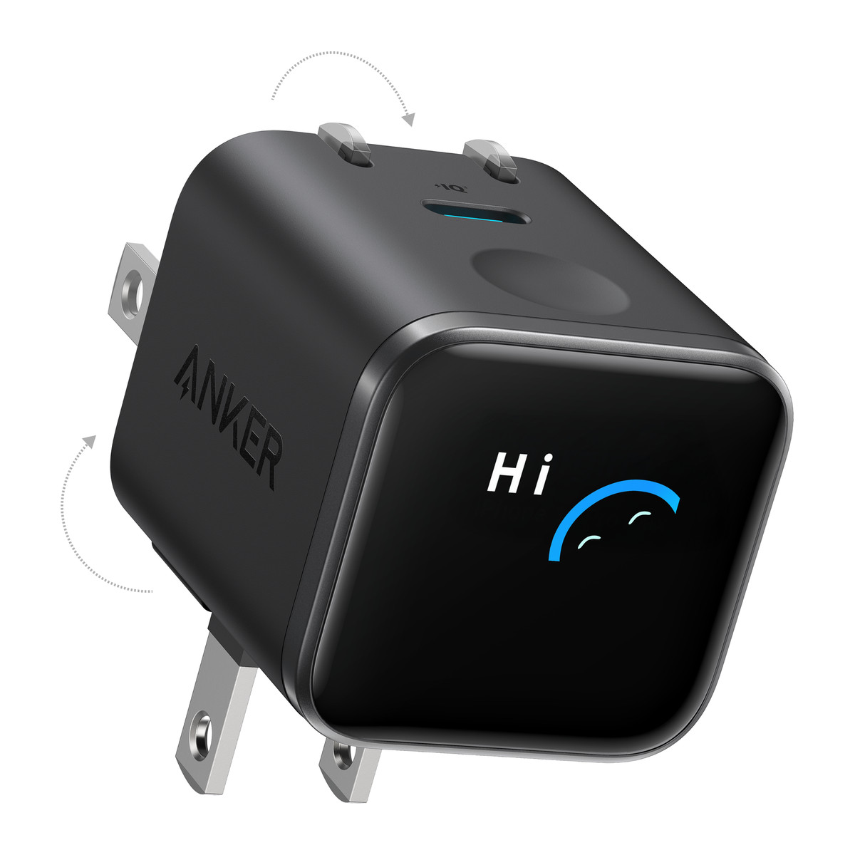 Cargador de pared Anker Nano 45 W con pantalla inteligente Negro