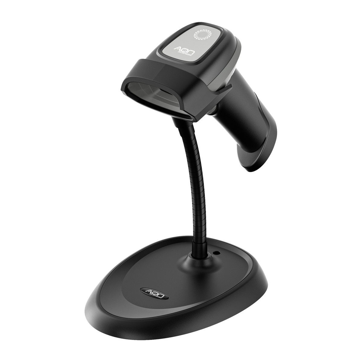 Lector de código de barras AON HS-10L 1D/2D USB con soporte Negro y gris