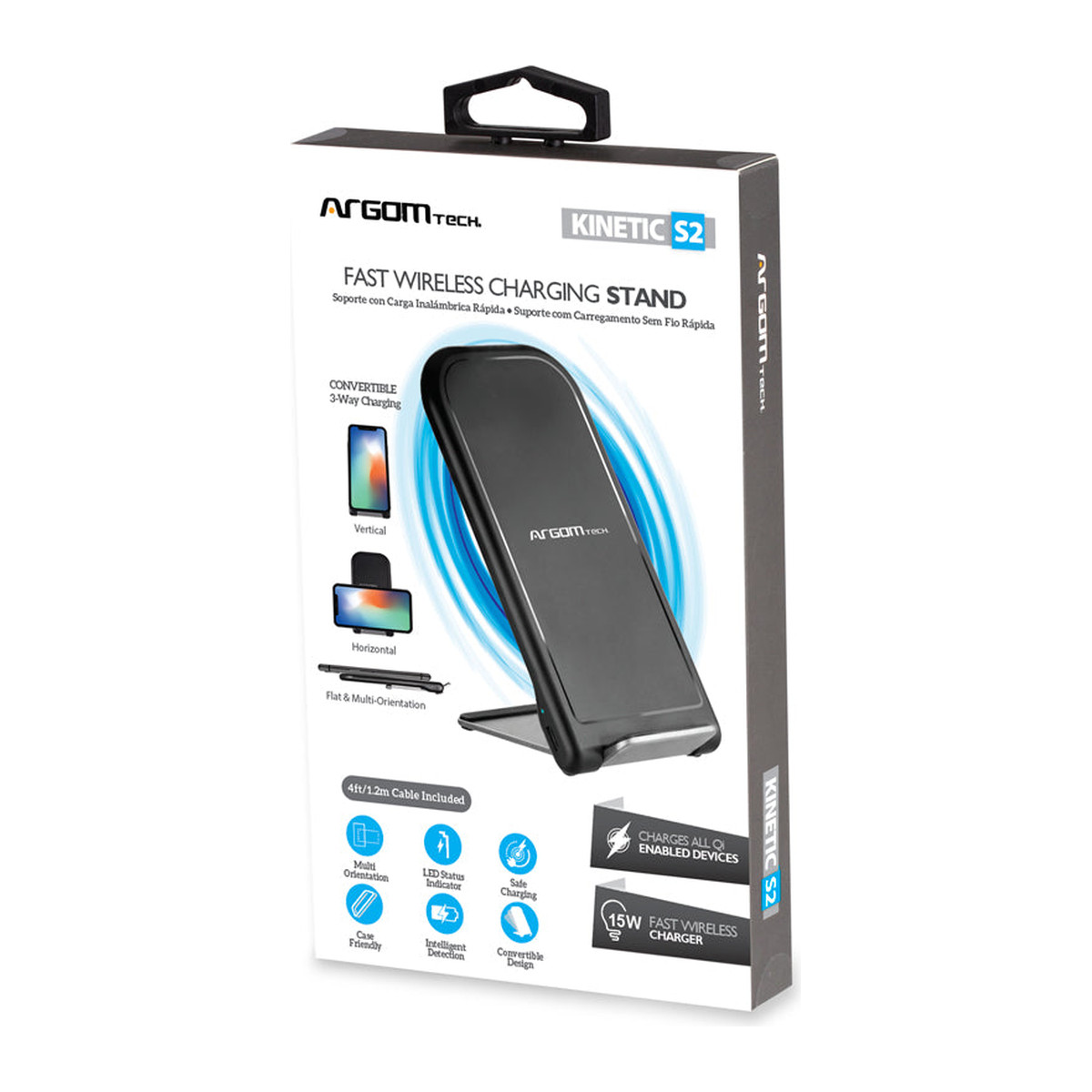Cargador inalámbrico Argom Kinetic S2 15W Negro
