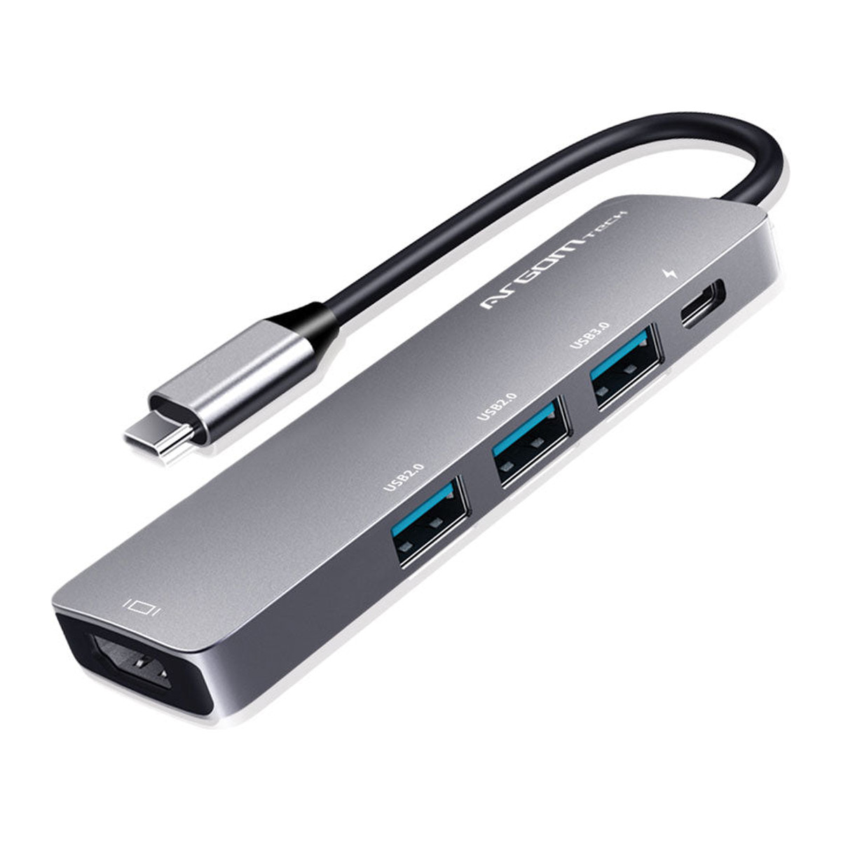 Hub USB-C 5 en 1 con PD 60W Argom One Axess Gris