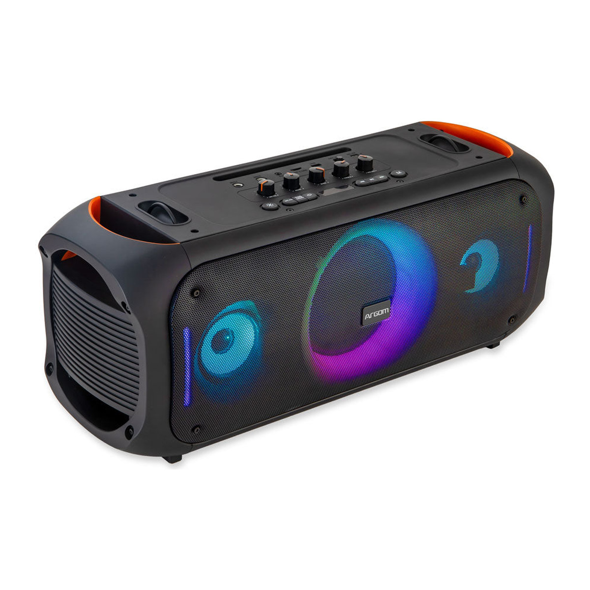 Bocina de fiesta Argom Rave 75 Bluetooth con luces LED Negra