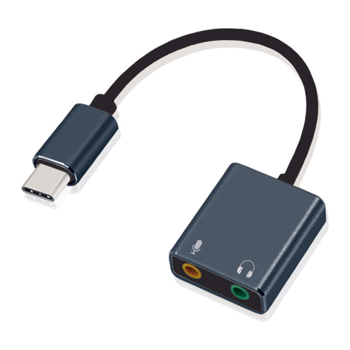 Adaptador USB-C a audio 3.5 mm Argom ARG-CB-0066 Negro