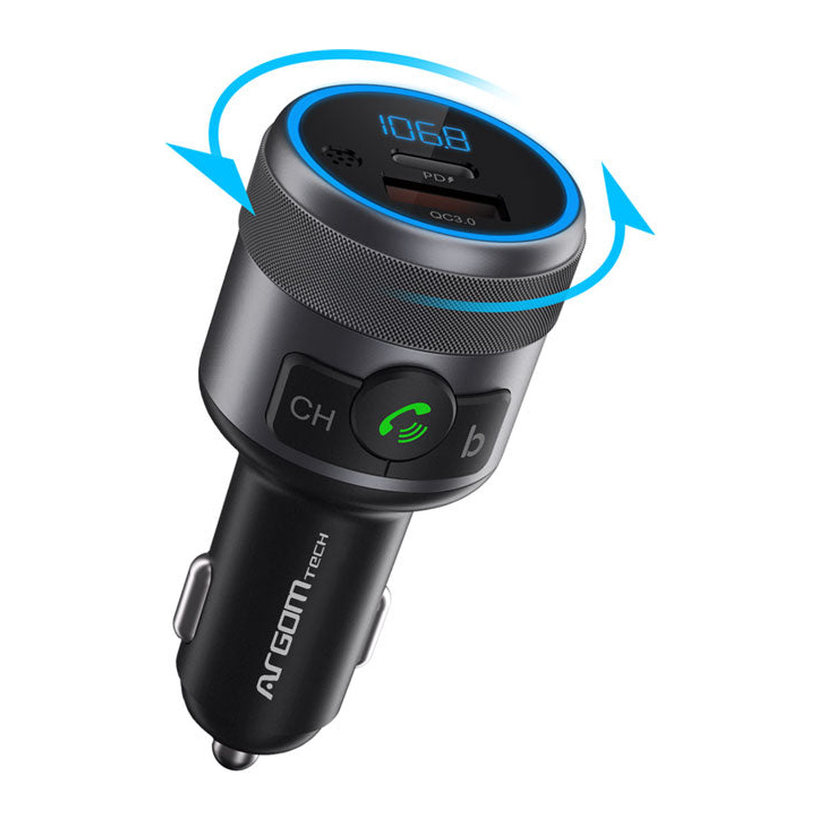 Transmisor Bluetooth para carro Argom Spectro T1 Negro