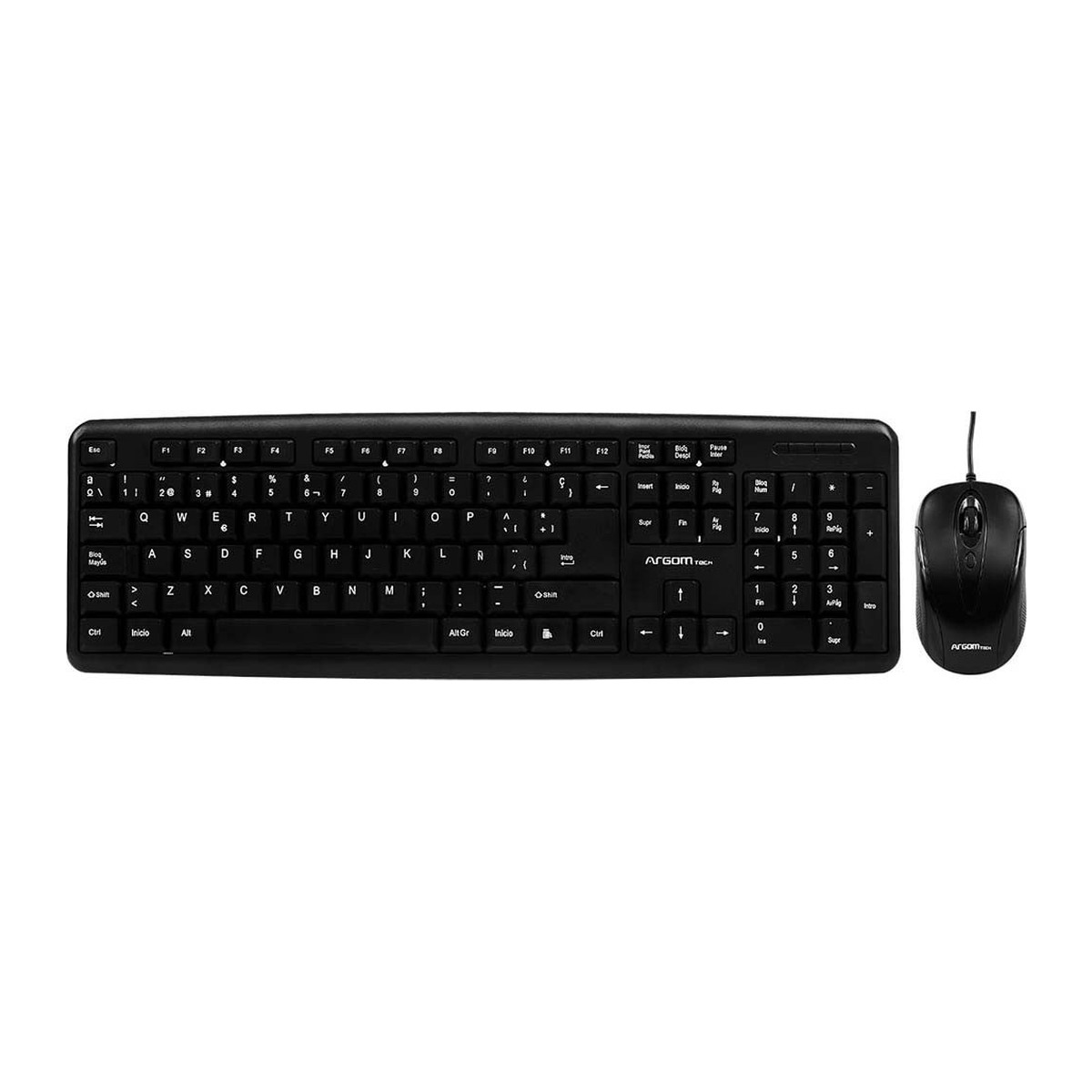 Combo teclado y mouse alámbrico Argom Classic USB en español Negro