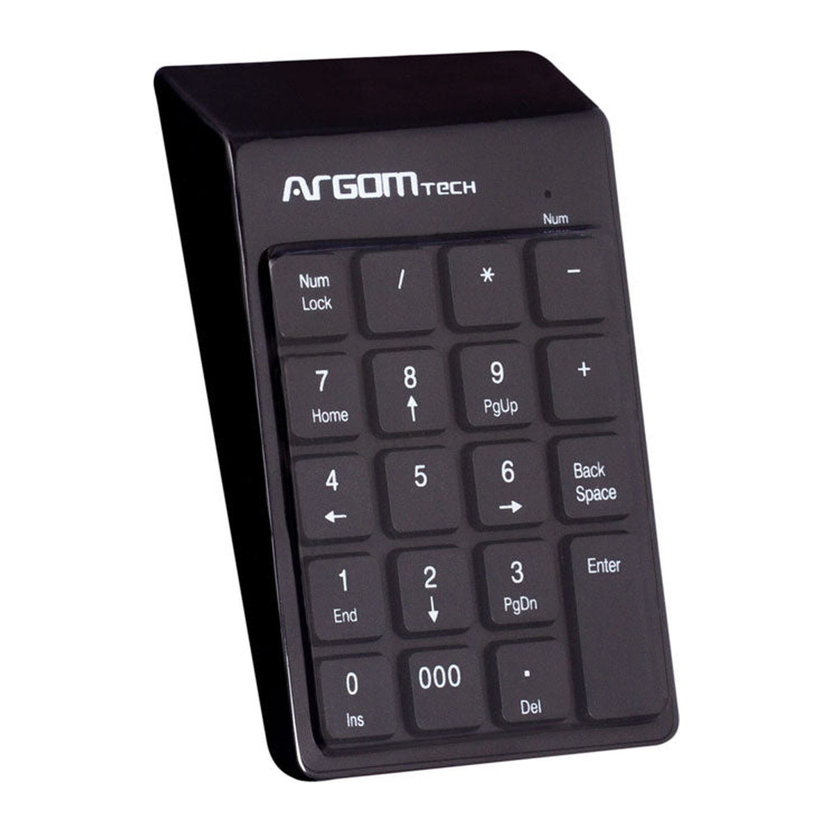Teclado numérico USB Argom con cable retráctil Negro