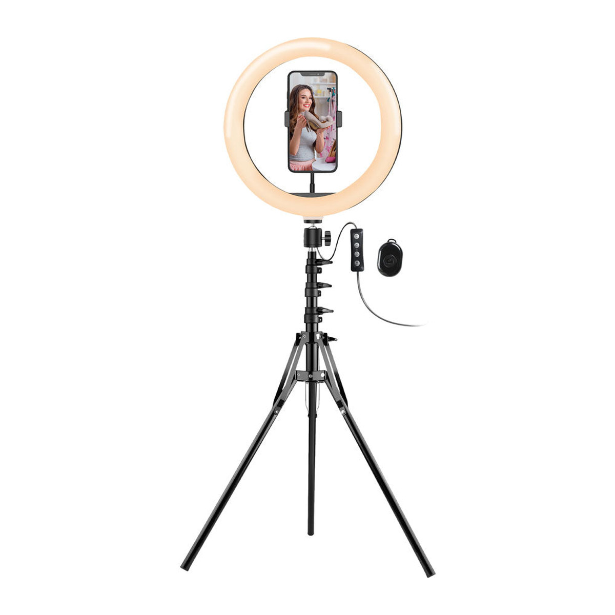 Aro de luz LED Argom SpotLight Pro 9320 10" con trípode Negro