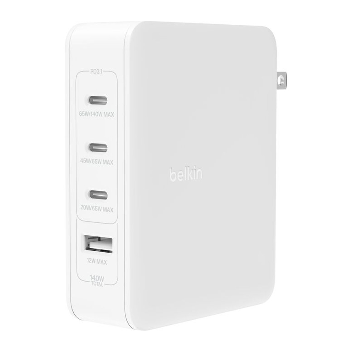 Cargador Belkin WCH014DQWH 140 Watt Blanco