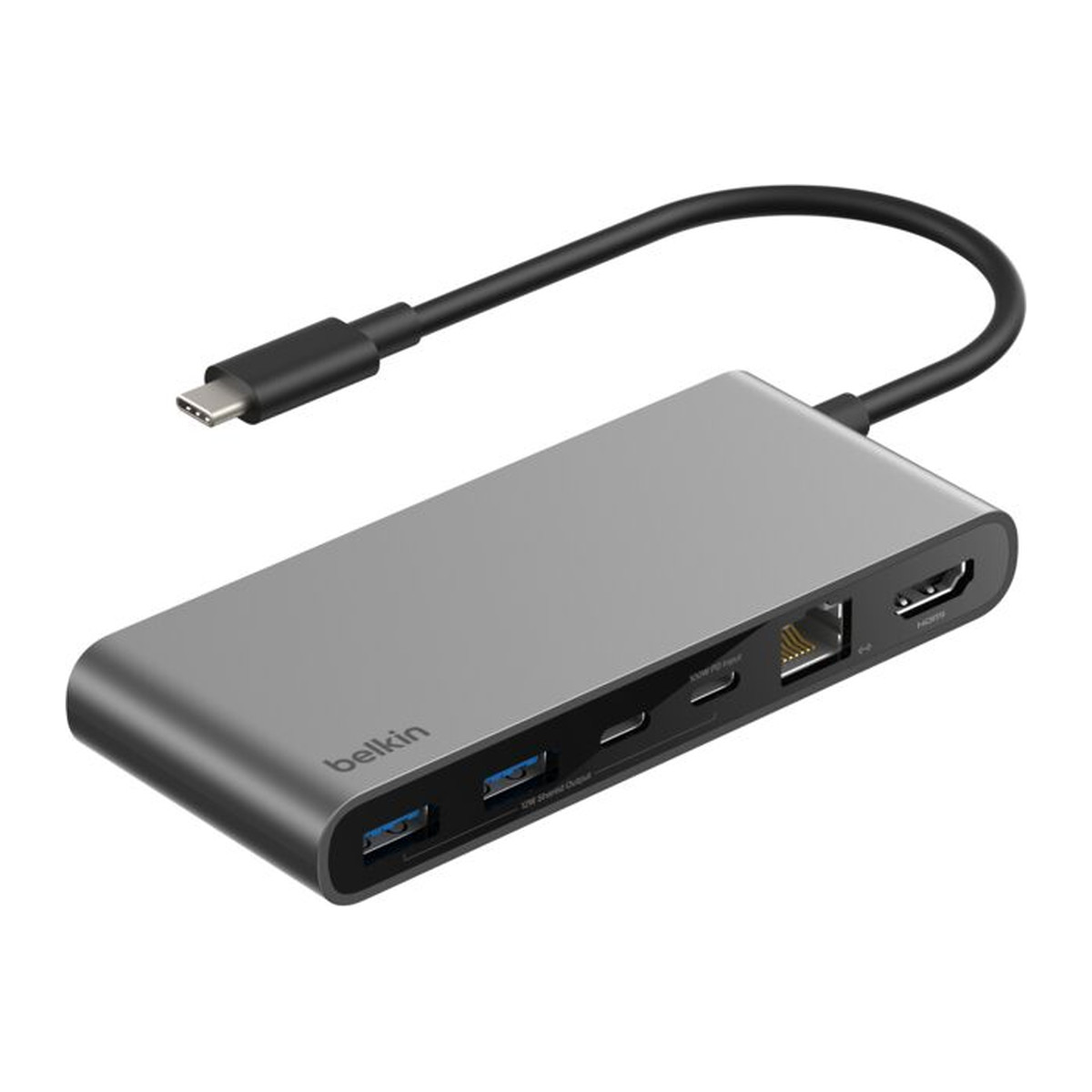 Hub USB-C Belkin Connect 8 puertos con Ethernet 2.5 Gb Gris espacial