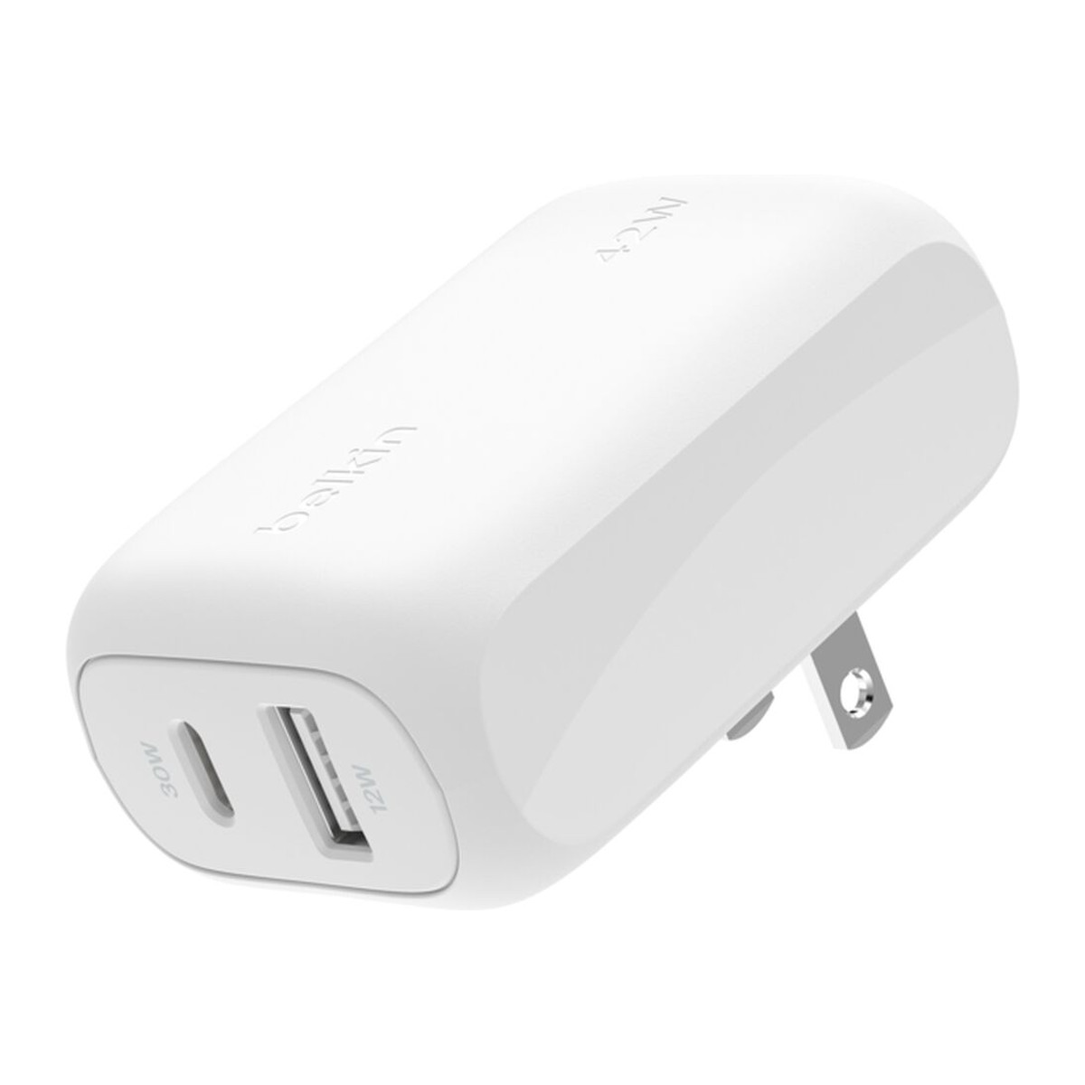 Cargador de pared Belkin BoostCharge Dual 42 W USB-C y USB-A Blanco