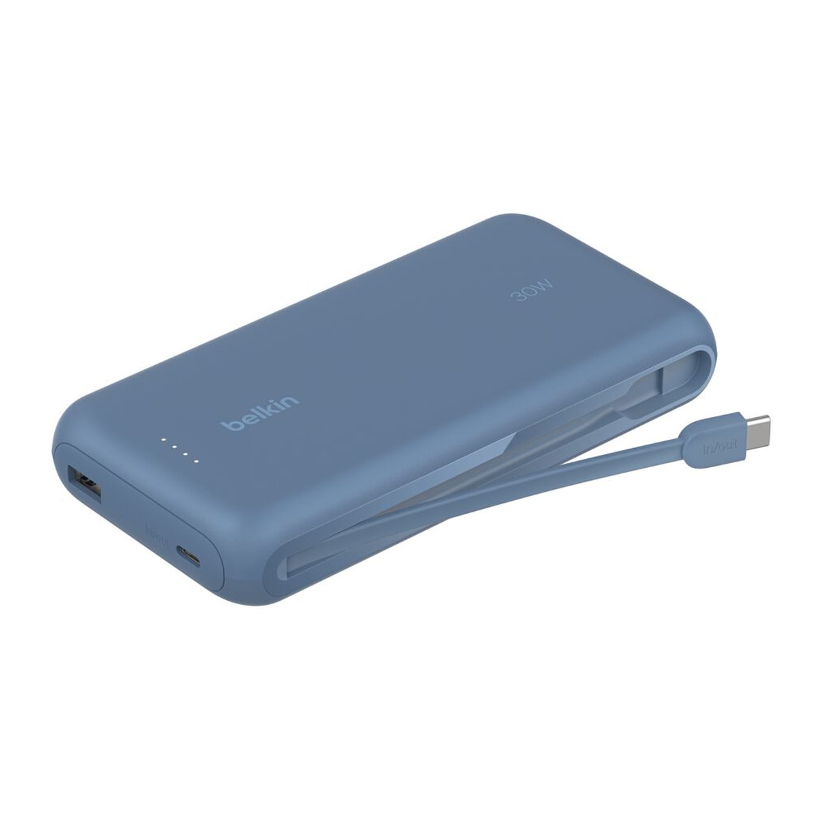 Batería portátil Belkin BoostCharge 20000 mAh 30 W con cable USB-C integrado Azul