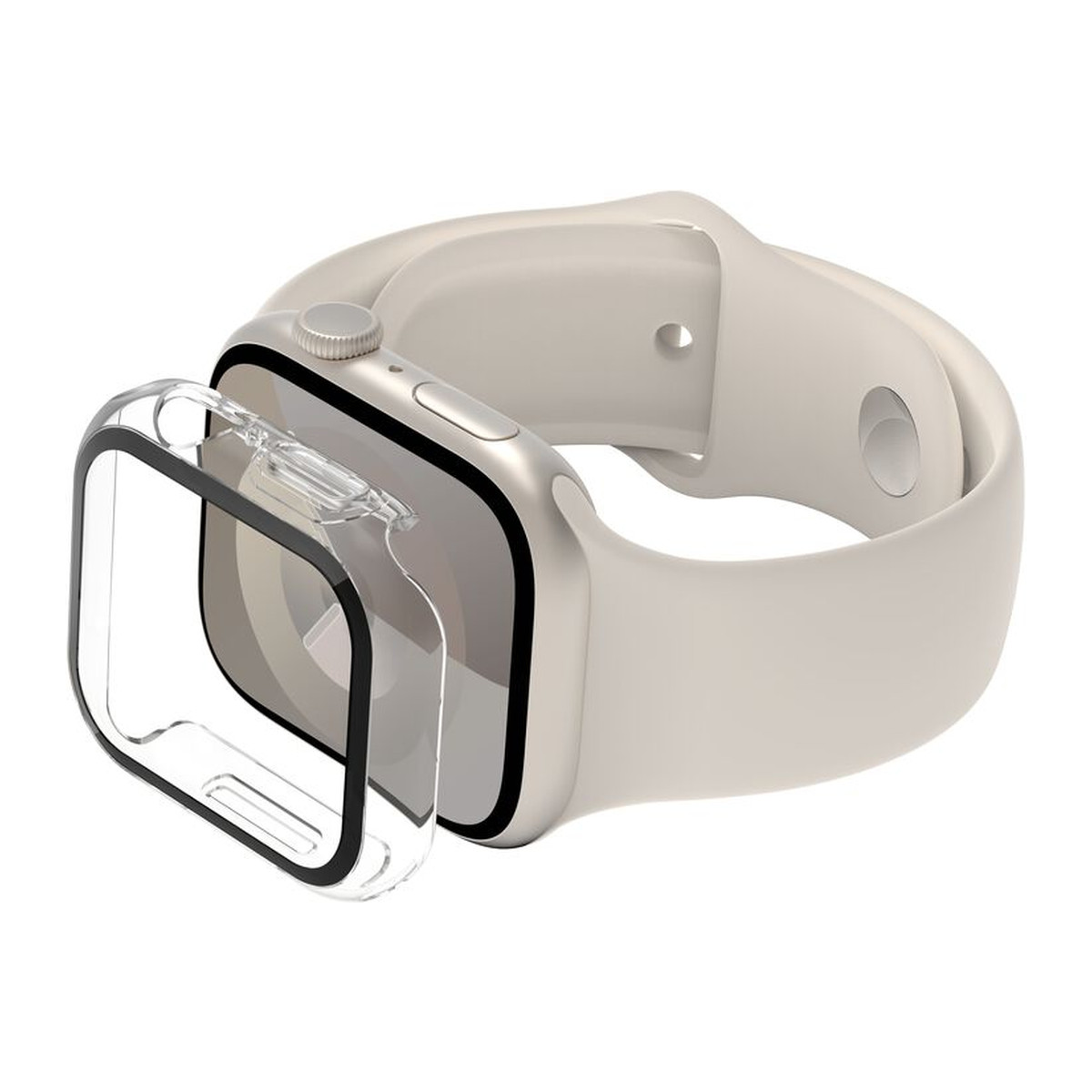 Protector de pantalla con bumper Belkin ScreenForce TemperedCurve para Apple Watch 40 y 41 mm Transparente