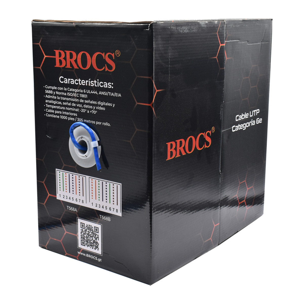 Bobina de cable UTP BROCS Cat 6 23 AWG
