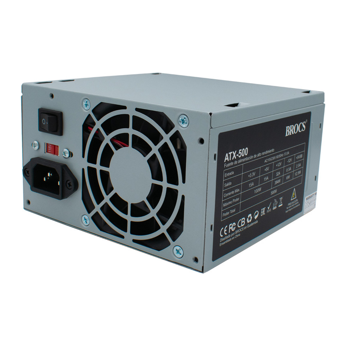 Fuente de poder BROCS ATX 500W