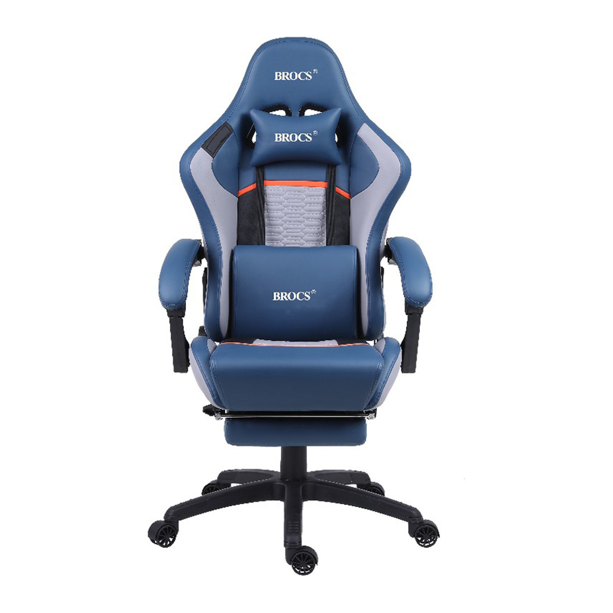 Silla gamer BROCS BR6690 reclinable Azul/Gris