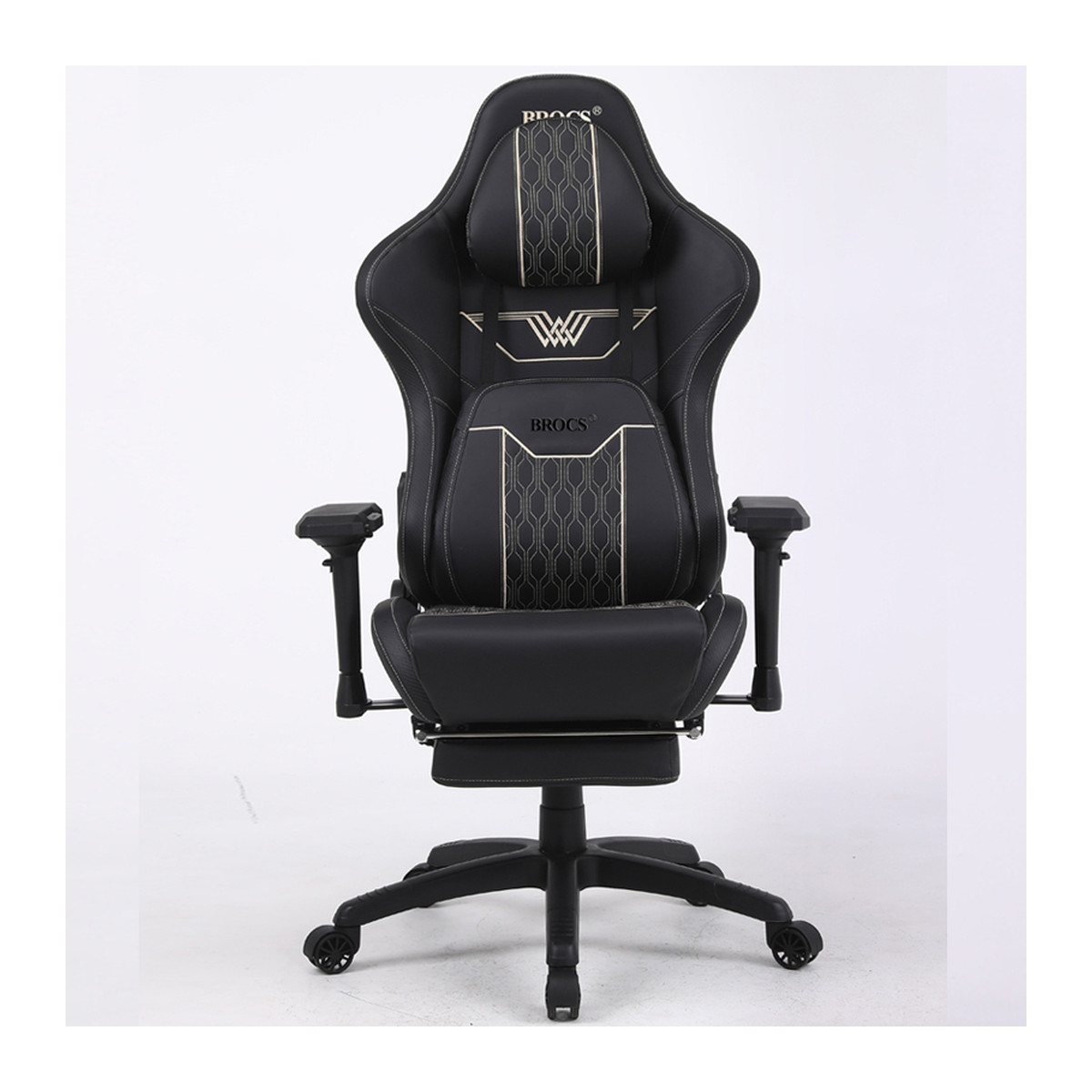 Silla gamer BROCS BR6689L reclinable Negro/Beige