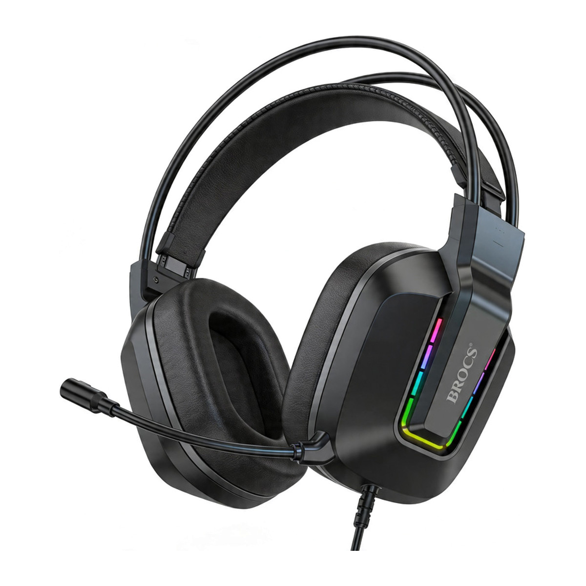 Audífonos gamer BROCS AGON con micrófono RGB Negro
