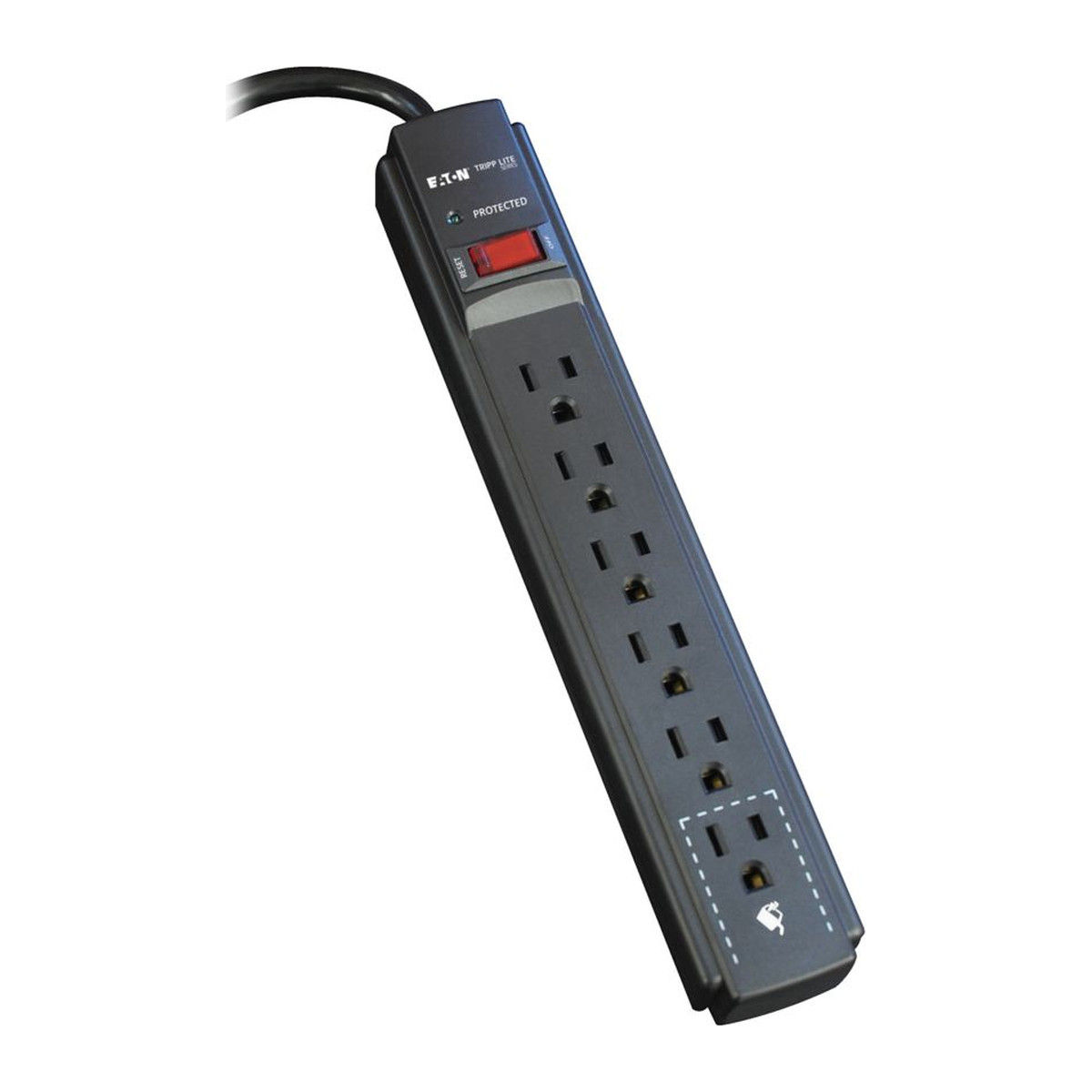 Protector de sobretensión Eaton Tripp Lite TLP606B 6 tomacorrientes 900 J Negro