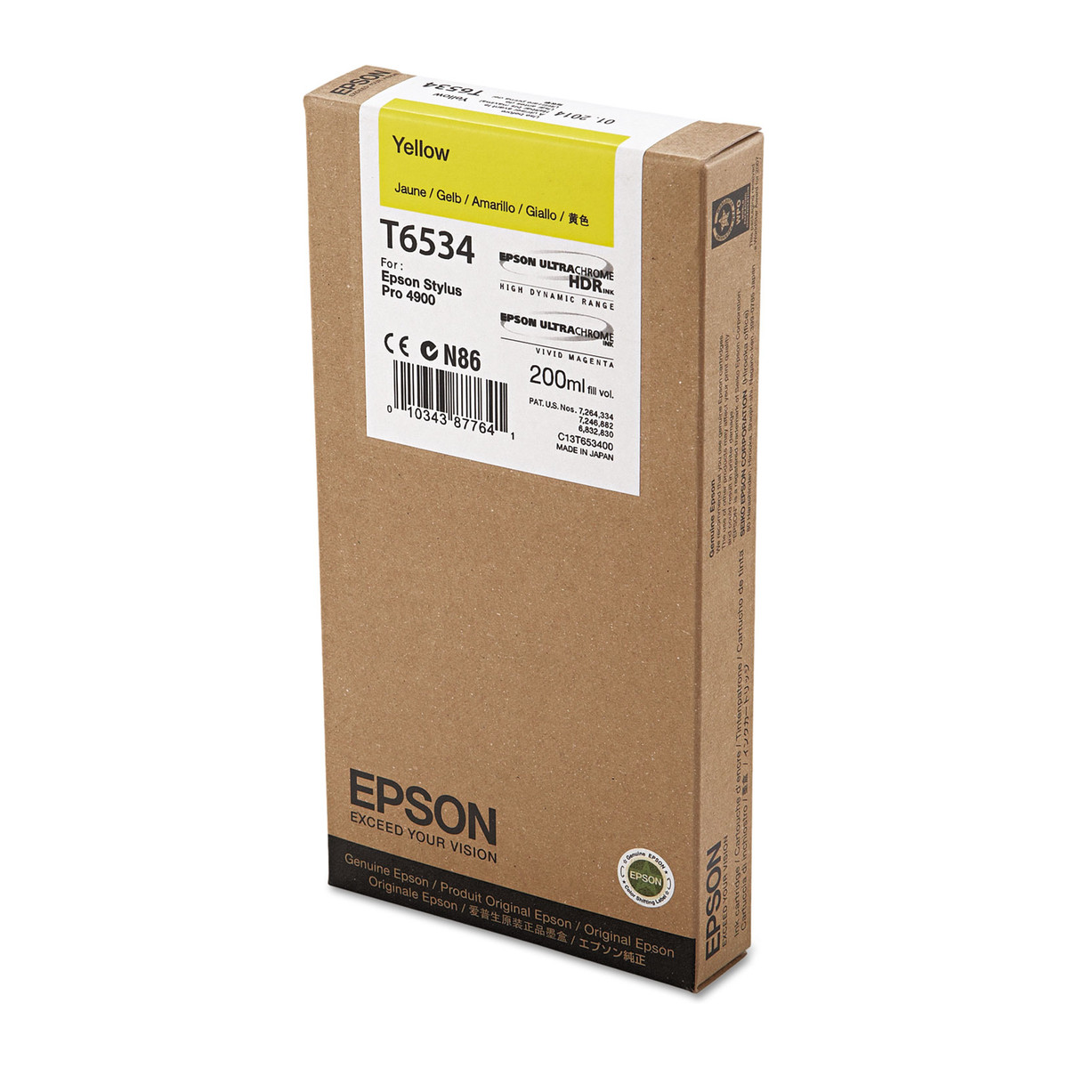 Cartucho de tinta Epson T653 Amarillo 200 ml