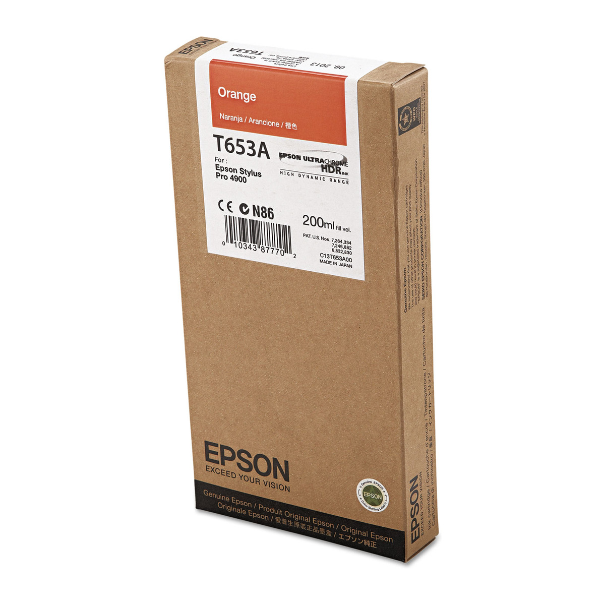 Cartucho de tinta Epson T653 Naranja 200 ml