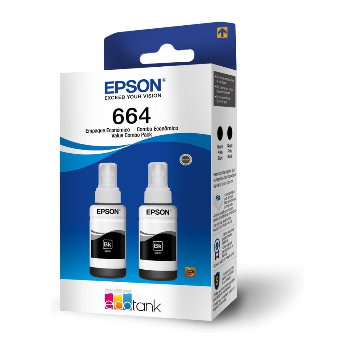 Botellas de tinta Epson T664 Negro (2 piezas)