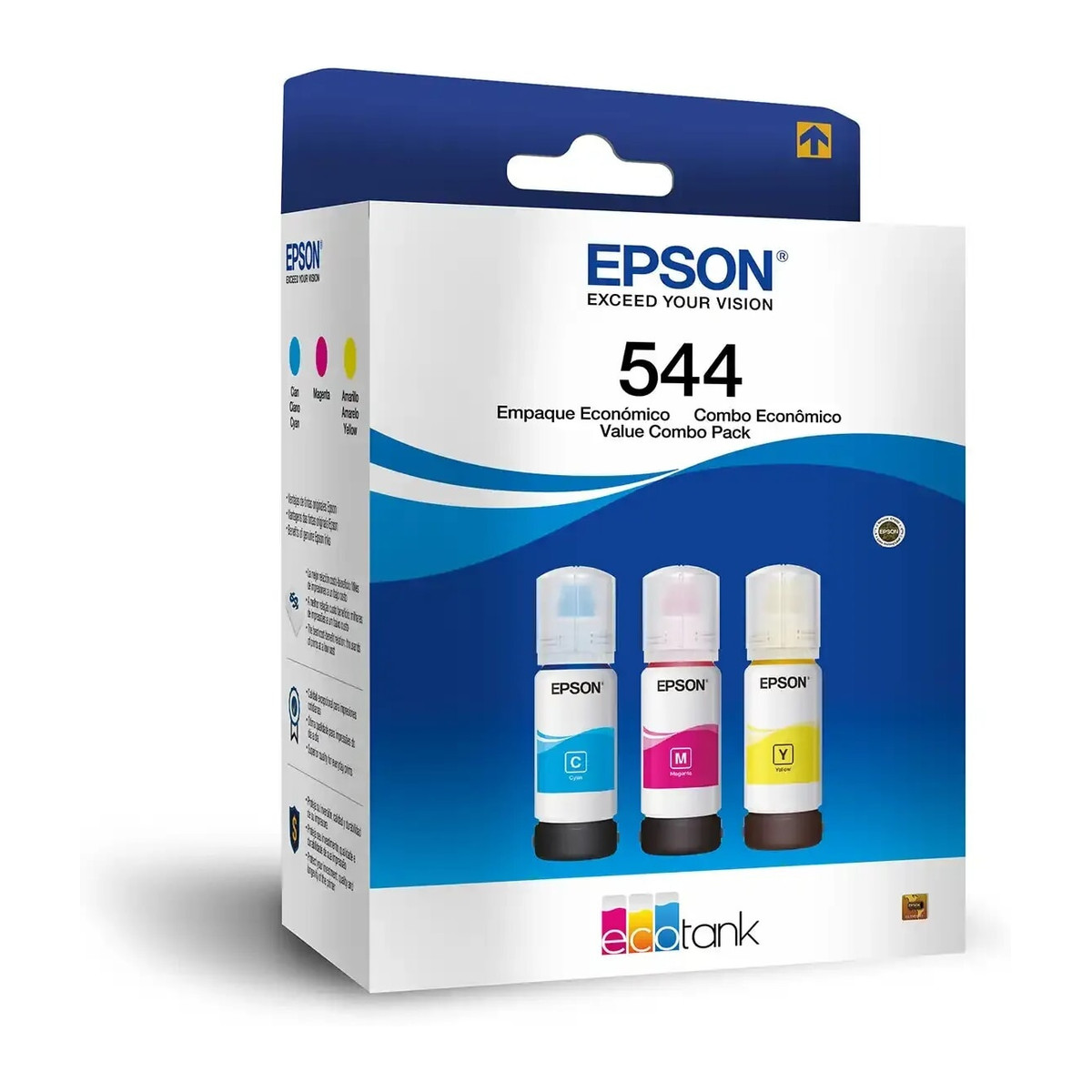 Botellas de tinta Epson T544 Cian, Magenta y Amarillo paquete de 3