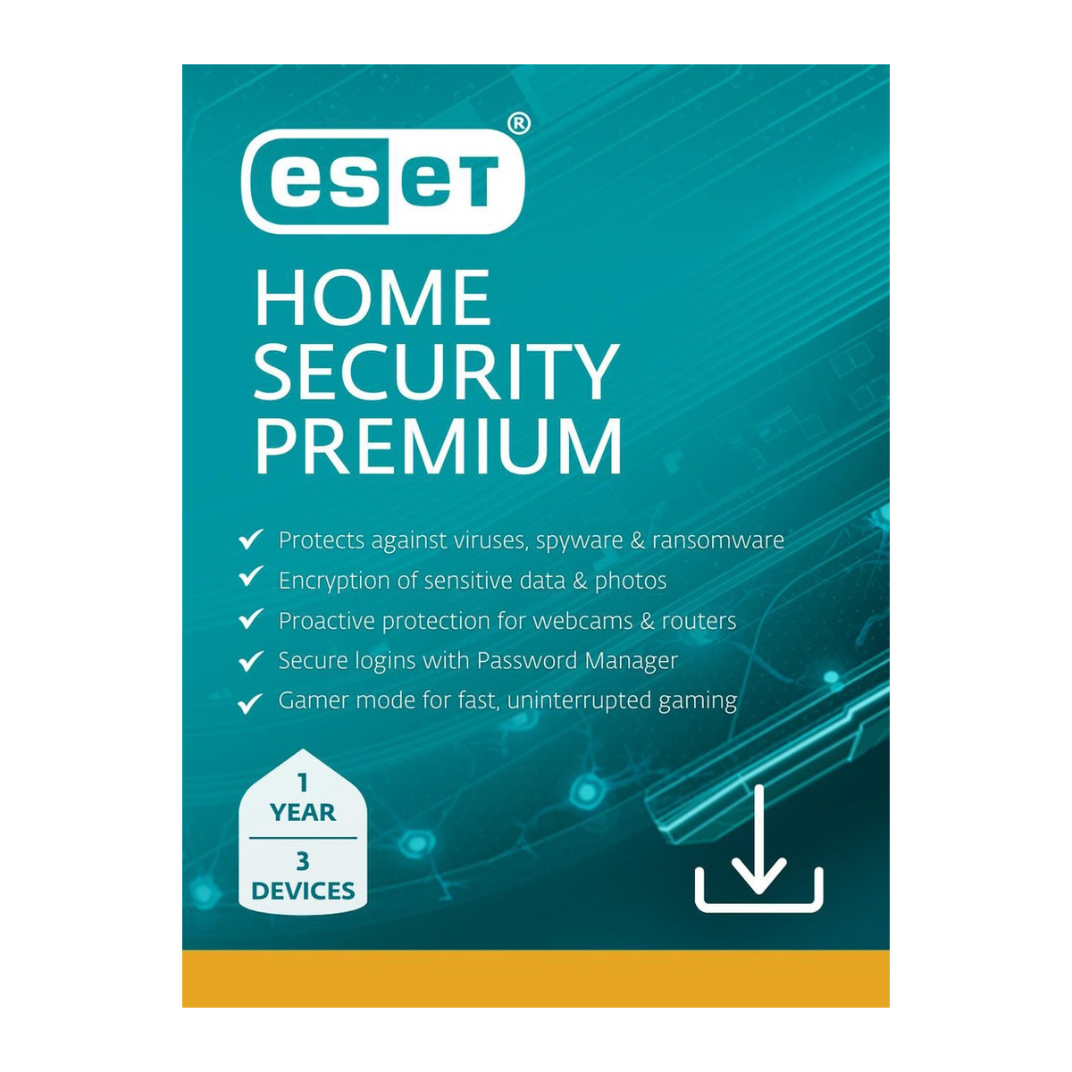 Antivirus ESET Home Security Premium 3 dispositivos 1 año licencia digital
