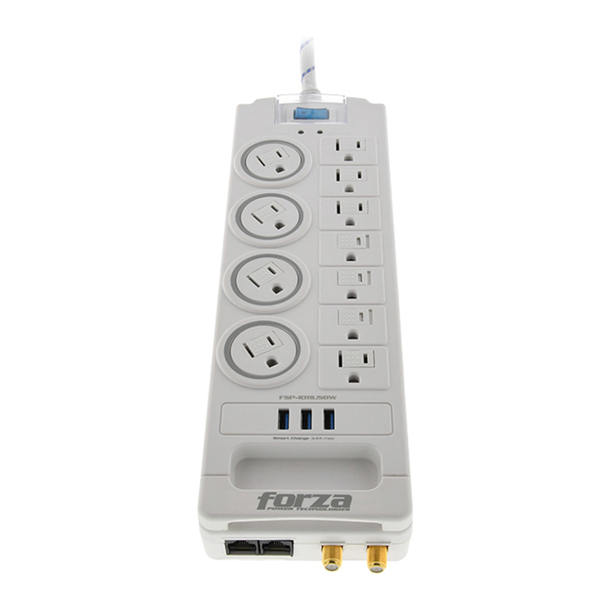 Protector de sobretensión Forza FSP-1011USBW 1800 J 11 tomas con USB