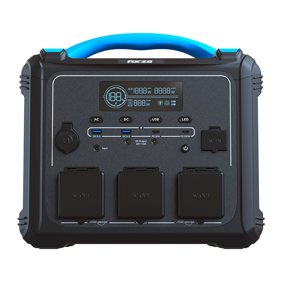 Estación de energía portátil Forza Titan FPP-T1200 1200 W Negro