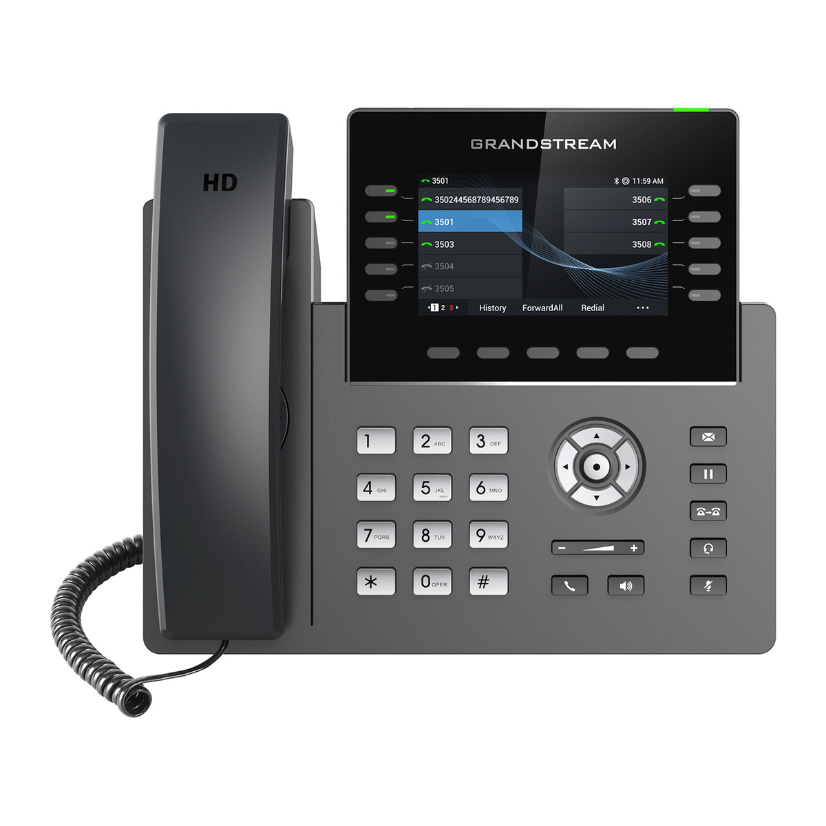 Teléfono IP Grandstream GRP2615 de 10 líneas con pantalla a color de 4.3" y Bluetooth