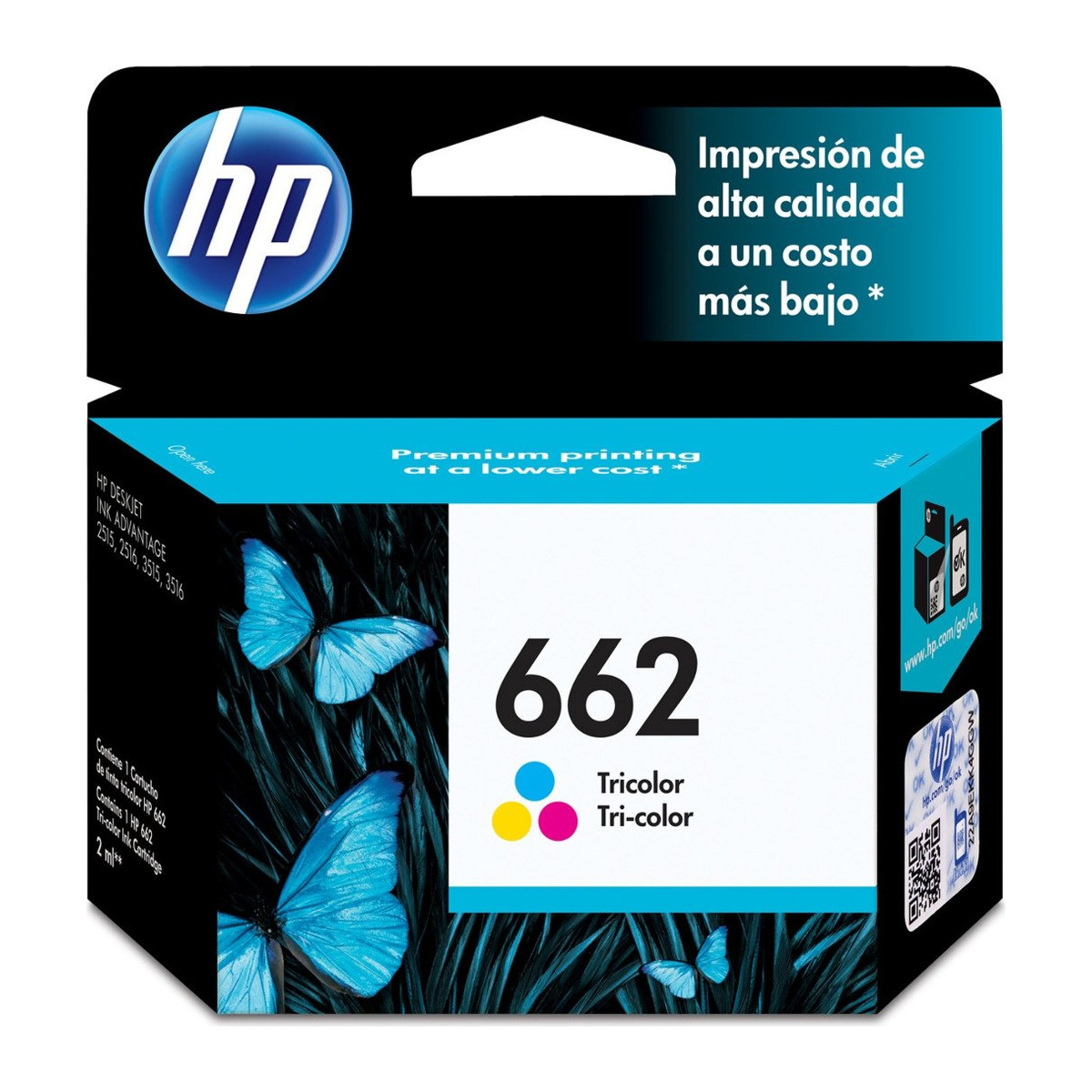 Cartucho de tinta HP 662 Tricolor