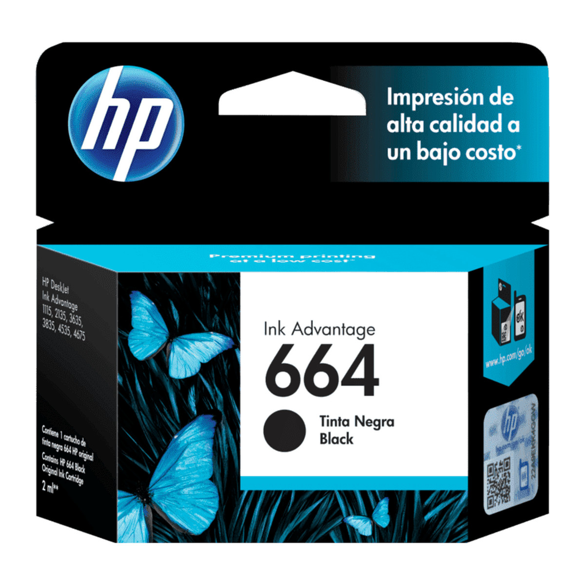 Cartucho de tinta HP 664 Negro