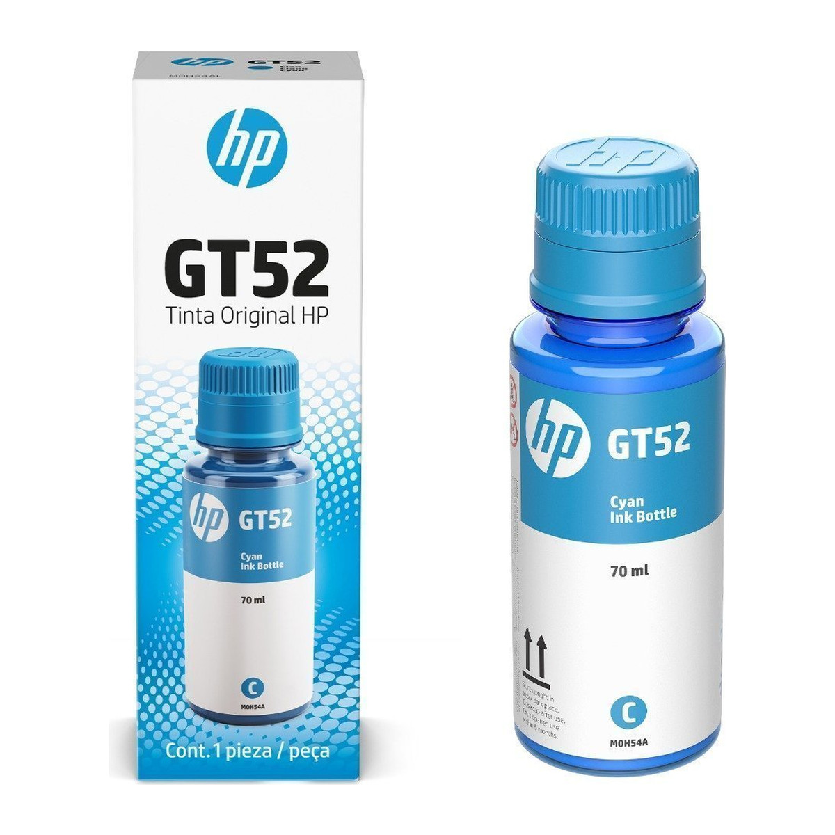 Botella de tinta HP GT52 Cian 70 ml
