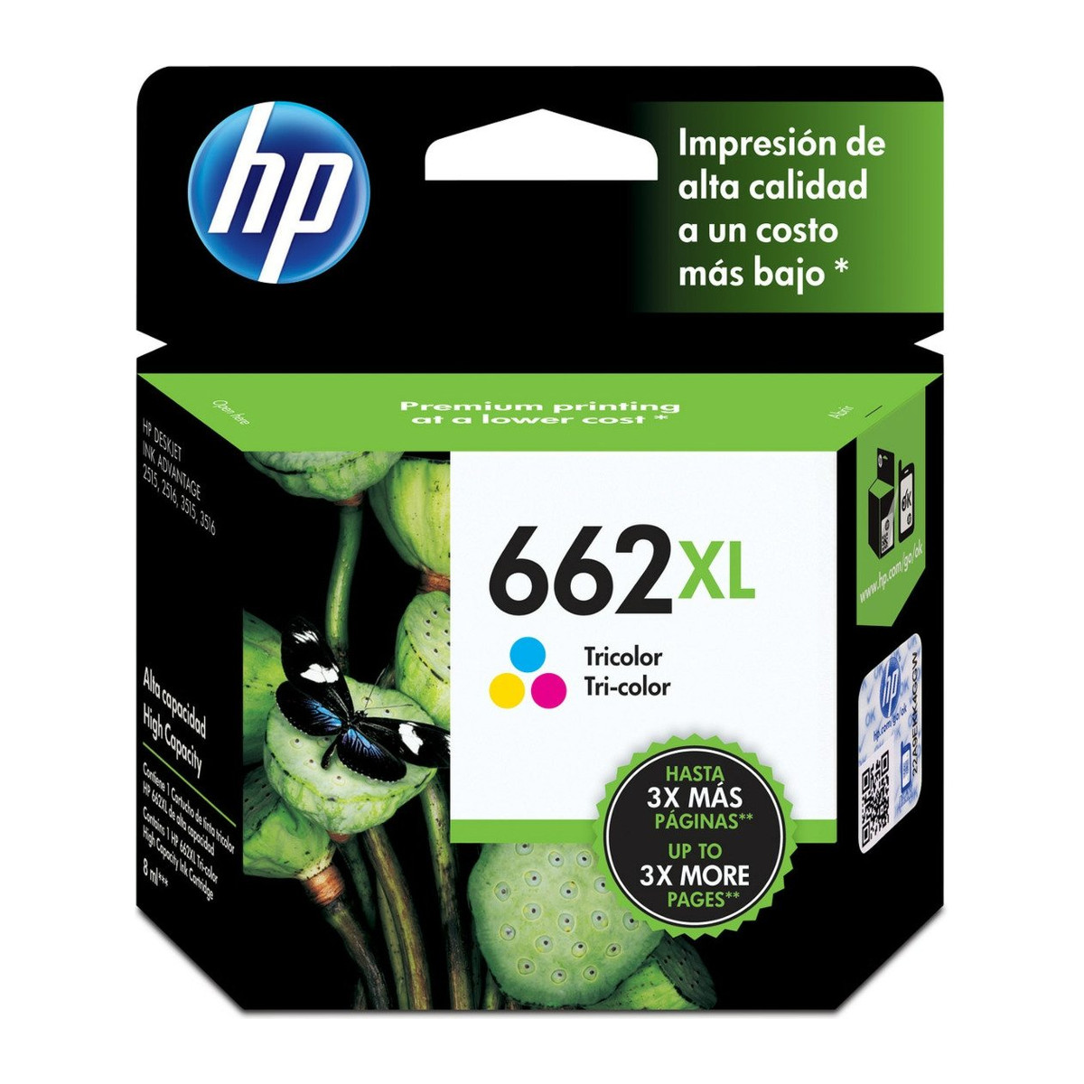 Cartucho de tinta HP 662XL Tricolor