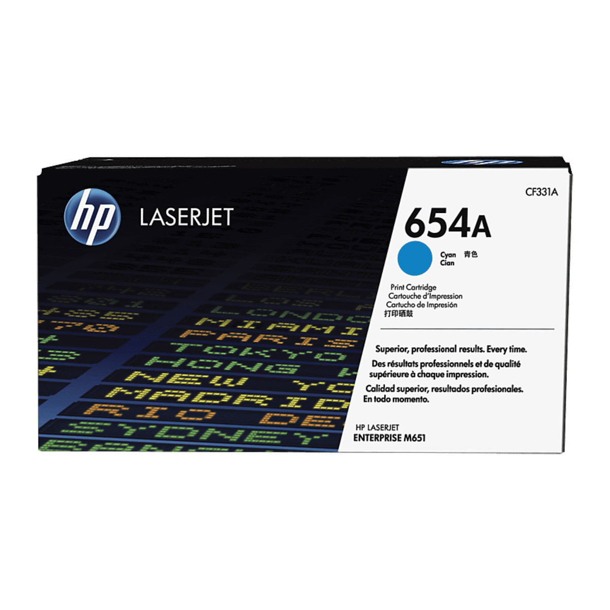 Tóner HP LaserJet 654A Cian