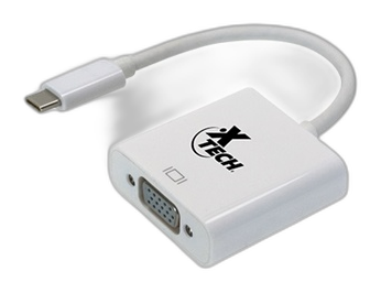 Adaptador de pantalla Xtech XTC-551 USB-C a VGA blanco brillante