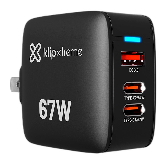KX Wall Charger 67W KMC-500 2xUSB-C PD3.0 + USB-A QC3.0 GAN