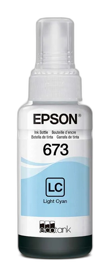 Epson T673 - Cián claro - original - recarga de tinta - para Epson L1800, L800, L805, L810, L850; EcoTank L1800