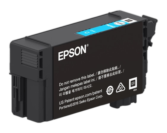 Epson T40W - 50 ml - gran capacidad - cián - original - blíster con alarmas de RF/acústica - cartucho de tinta - para SureColor T2170, T3170, T3170M, T5170, T5170M