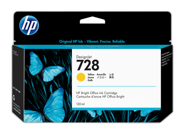 HP Cartucho de tinta DesignJet 728 amarillo de 130 ml