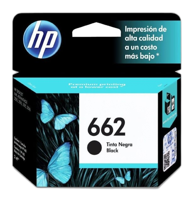 HP 662 - Negro - original - Ink Advantage - cartucho de tinta - para Deskjet 1516, Ink Advantage 15XX, Ink Advantage 35XX, Ink Advantage 4645