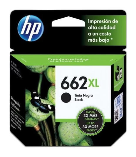 HP 662XL - Alto rendimiento - negro - original - Ink Advantage - cartucho de tinta - para Deskjet 1516, Ink Advantage 15XX, Ink Advantage 35XX, Ink Advantage 4645