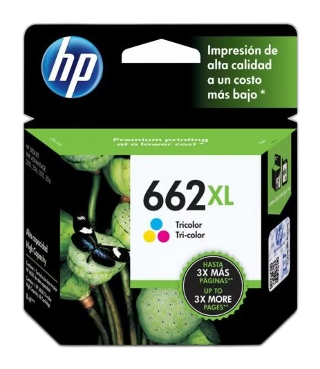 HP 662XL - Alto rendimiento - color (cian, magenta, amarillo) - original - Ink Advantage - cartucho de tinta - para Deskjet 1516, Ink Advantage 15XX, Ink Advantage 35XX, Ink Advantage 4645