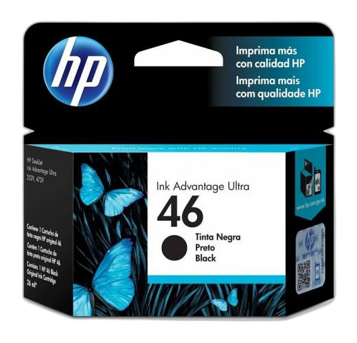 HP 46 - 26 ml - negro - original - Ink Advantage - cartucho de tinta - para Deskjet Ink Advantage Ultra 2529, Ink Advantage Ultra 57XX, Ultra Ink Advantage 2029