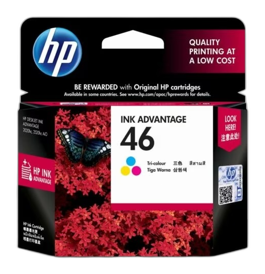 HP 46 - Color (cian con base de tinte, magenta con base de tinte, amarillo con base de tinte) - original - Ink Advantage - cartucho de tinta - para Deskjet Ink Advantage Ultra 2529, Ink Advantage Ultra 4729