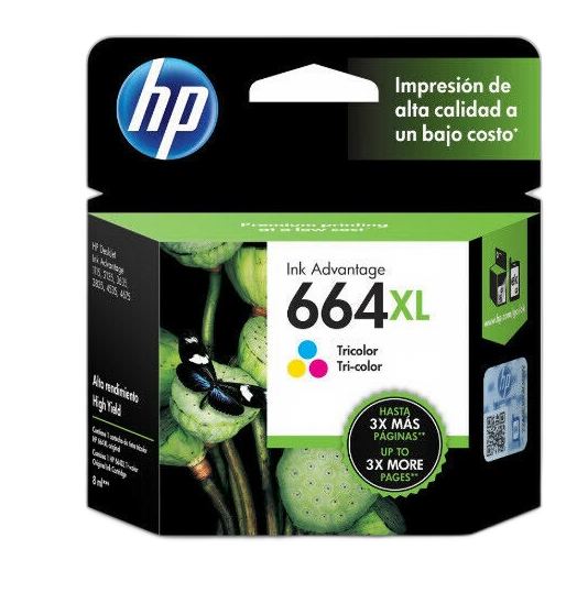 Cartucho de tinta HP 664XL tricolor