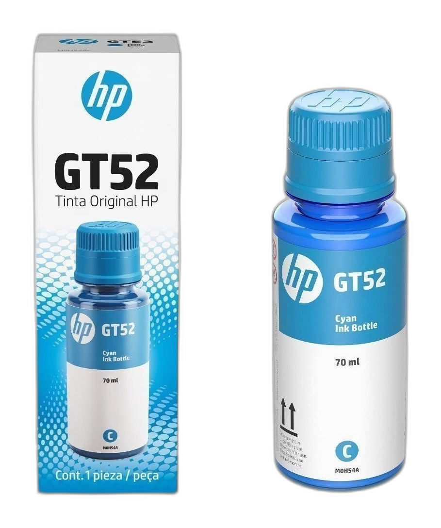 HP GT52 - 70 ml - cián - original - recarga de tinta - para HP 11X, 31X; Deskjet GT 58XX; Smart Tank 500, 51X, 530, 6001, 615, 70XX, 73XX, 76XX